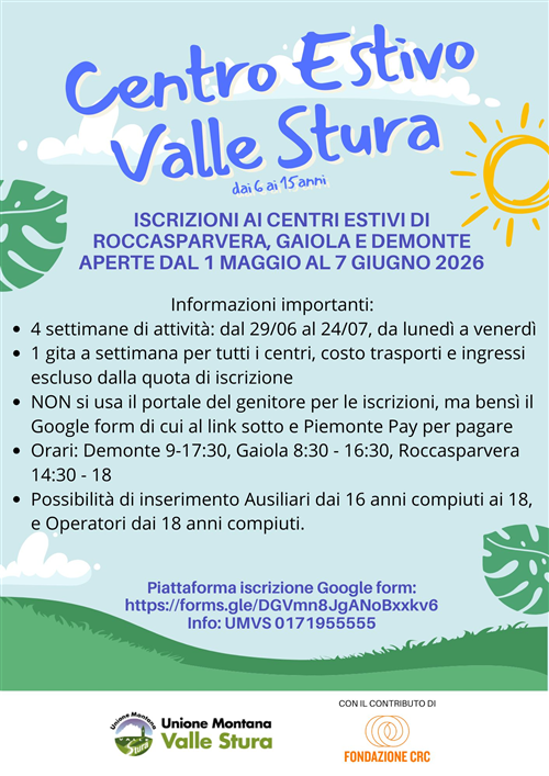 Estate Ragazzi Valle Stura